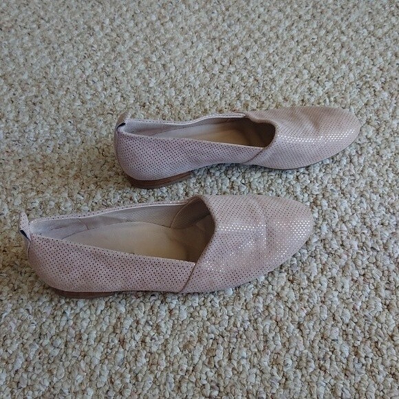 Paul Green light pink and Metallic Gold Leather Flat Loafers size 7.5 - Picture 2 of 11